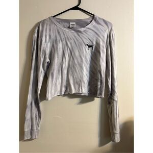 Victoria secret pink tye dye long sleeve crop top size xs